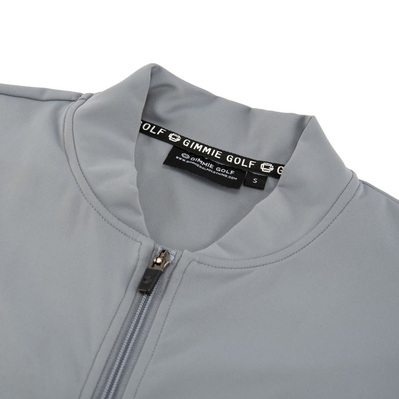 Grey Band Collar Full Zip Jacket