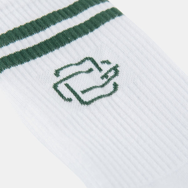 White/Green Socks